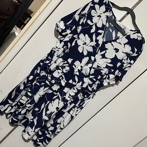 Floral Navy and White Dress